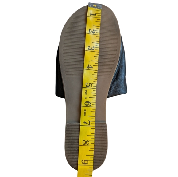 Steve Madden Karrlaa Slide Sandals Black Beige Leather Upper Flat Women's 6.5 - Picture 7 of 11